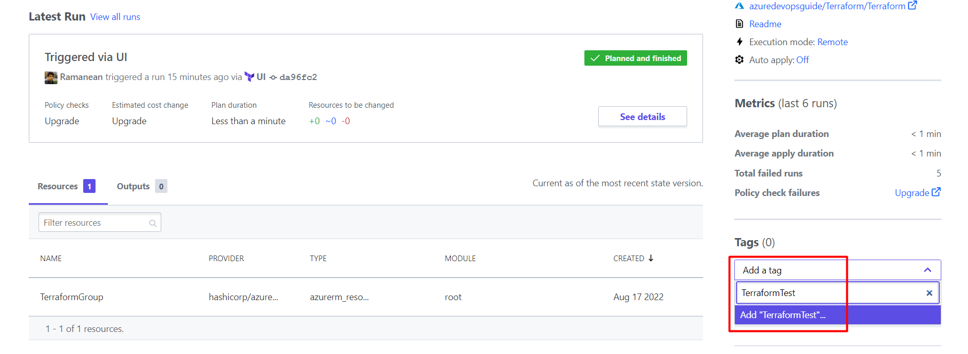 Workspace Tags in Terraform Cloud